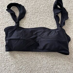 Summersalt Black Ruffled Strap Bikini Top